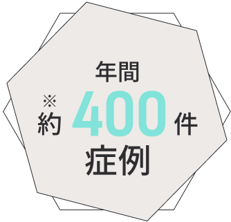 年間 約400件症例